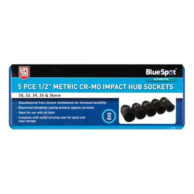 BlueSpot 5 Piece 1/2" Impact Hub Nut Sockets 30-36mm