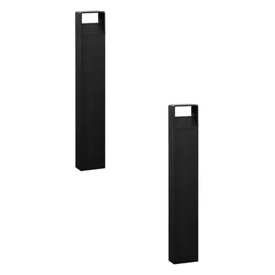 2 PACK IP44 Outdoor Bollard Light Anthracite Aluminium 6W LED Tall Lamp Post