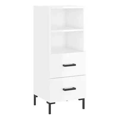 (high gloss white) vidaXL Sideboard Storage Side Cabinet Cupboard Concrete Grey Engineered Wood