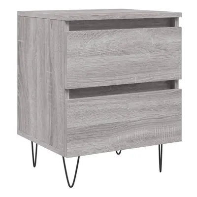 (grey sonoma, pcs) vidaXL Bedside Cabinets Side Table Nightstand pcs Sonoma Oak Engineered Wood