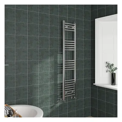 (1400x300mm, Chrome) NRG Curved Central Heating Towel Rail Bathroom Heated Rad Radiators Ladder 