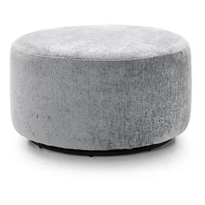 (Light Grey) Harriet Crushed Chenille Swivel Footstool