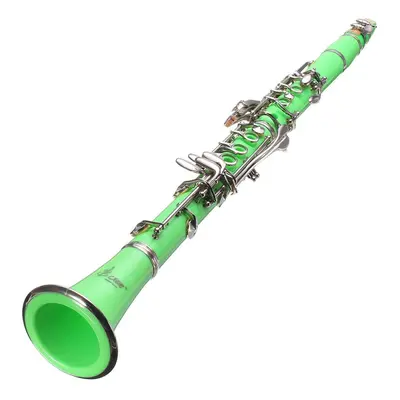 (Green) keys Drop B Multiple Colour Clarinet with Portable Case/Cleaning Cloth