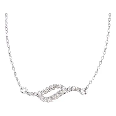 Jewelco London 9ct White Gold Round 9pts Diamond Twist Lavalier Necklace inch 46cm - PP0AXL6044W