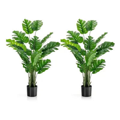 2-Pack 152CM Faux Monstera Deliciosa Plant w/ Cement Pot