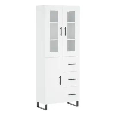 vidaXL Highboard Sideboard Cupboard Storage Cabinet White Engineered Wood