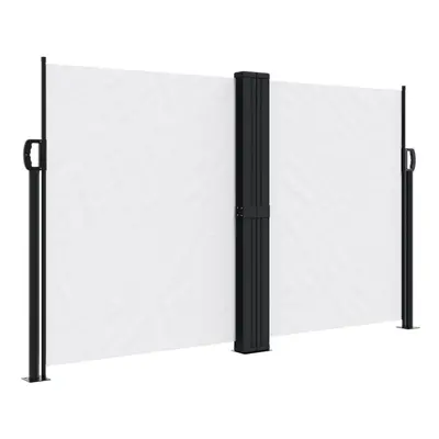 (white, x cm) vidaXL Retractable Side Awning Outdoor Privacy Screen Shade Black 120x1200 cm