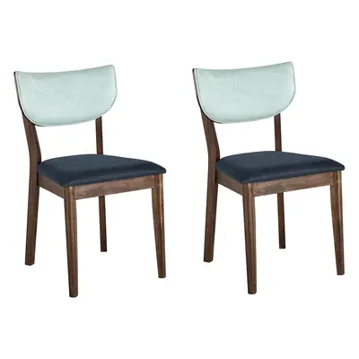 Set of Dining Chairs MOKA Wood Dark Blue