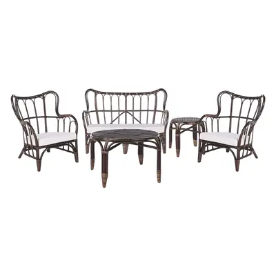 Sofa Set BRINDISI Rattan Dark Brown