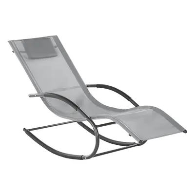 Sun Lounger Metal Light Grey CARANO II