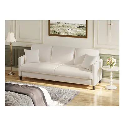 (Beige) Neche Three-seater Teddy Velvet sofa