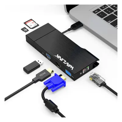 6 in USB Hub Docking Station with Gigabit Ethernet 2K HDMI-compaitable VGA For Computer Laptop