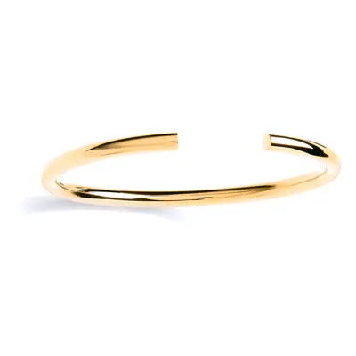 Jewelco London Ladies Yellow Gold-Plated Sterling Silver Round Tube Flexi Torque Bangle Bracelet