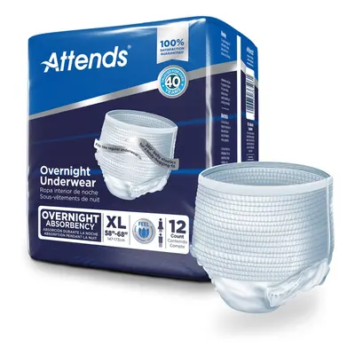 Attends Overnight Underwear for Adult Incontinence Care with ConfidenceCuff Protection, Overnigh