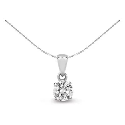 Jewelco London Ladies Solid 18ct White Gold Claw Set Round G SI1 0.35ct Diamond Solitaire Charm 