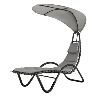 LIVIVO Sun Lounger Chair with Canopy - Garden Swing Hammock