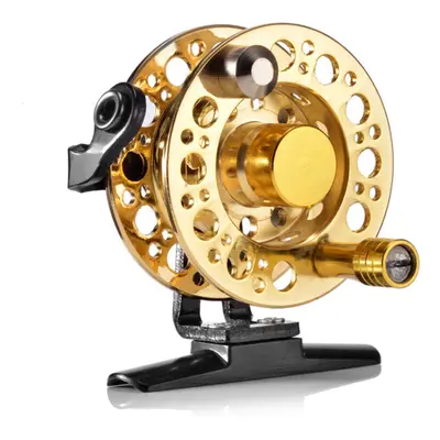 1: Dia.50mm Fly Fishing Reel Aluminum Alloy Full Metal Casting CNC Hand Pole Ice Fishing Wheel