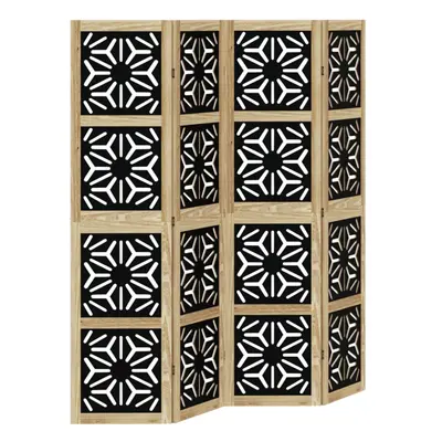 (40 x cm/ piece) vidaXL Room Divider Panel Privacy Screen Brown & Black Solid Wood Paulownia