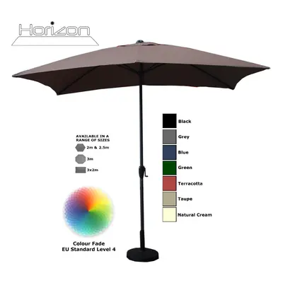 (3x2m, Taupe) Parasol Aluminium Crank Full & Half Shade Umbrella