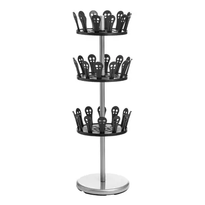 3-Tier Revolving Shoe Stand, Black