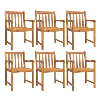 (6 pcs) vidaXL Garden Chairs Outdoor Stackable Dining Chair Armchair Solid Wood Teak