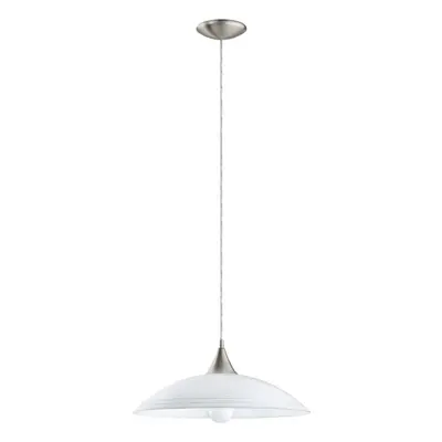 Pendant Light Colour Satin Nickel Shade White Painted Satin Glass Bulb E27 1x60W