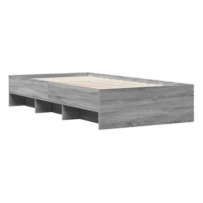 vidaXL Bed Frame Bed Base Grey Sonoma 75x190 cm Small Single Engineered Wood