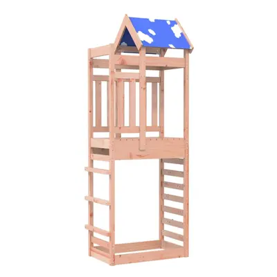 (solid douglas wood) vidaXL Play Tower with Rockwall Kids Playset Climbing Frame Solid Wood Pine