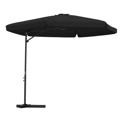 vidaXL Outdoor Parasol with Steel Pole Black Garden Patio Sunshade Umbrella