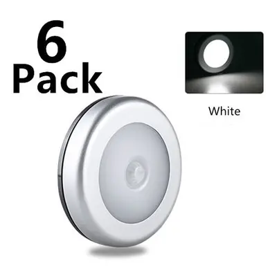 (6pcs White Light) LED Motion Sensor Night Lights PIR Infrared Wall Lamp Auto On and Off For Hom