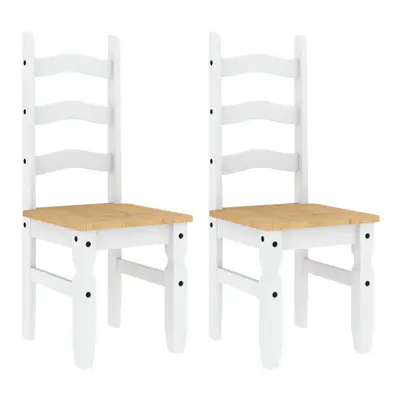 vidaXL Dining Chairs Dining Room Kitchen Chair pcs White Solid Wood Pine