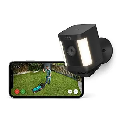 Ring Spotlight Cam Plus Battery by Amazon | Wireless outdoor Security Camera 1080p HD Video, Two