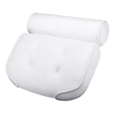 (White) 3D Mesh Massage Bath Pillows Anti-bacterial Anti-mite Spa Bathtub