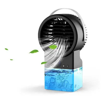 (Blue) in Air Condiction Cooling Fan Air Cooler Gear Wnd Speed with Colorful Light Timing Functi