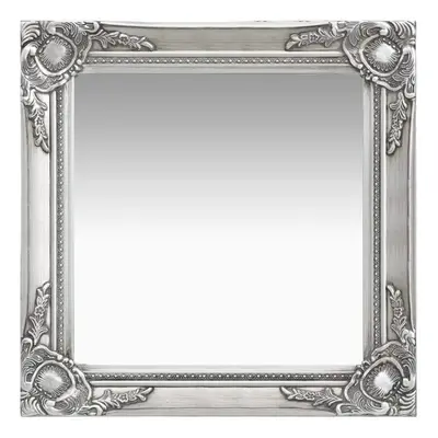 vidaXL Wall Mirror Baroque Style 50x50 cm Silver Hanging Mirror Antique Mirror