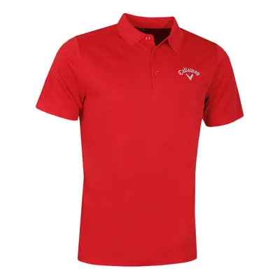 (M, True Red) Callaway Golf Mens Tournament Opti-Dri Left Chest Logo Polo Shirt