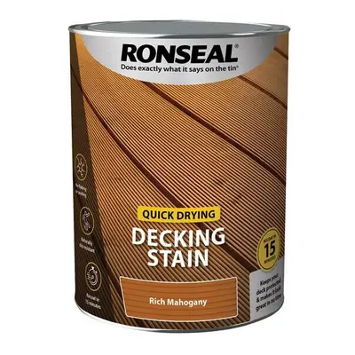 Ronseal Quick Drying Decking Stain Rich Mahogany litre