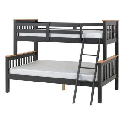 Neptune Triple Sleeper Bunk Bed Frame Grey and Oak Man Delivery