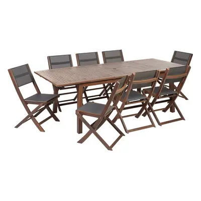 Garden Dining Set Seater CESANA Acacia Wood Dark Brown