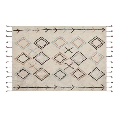 Cotton Area Rug x cm Beige CORUM