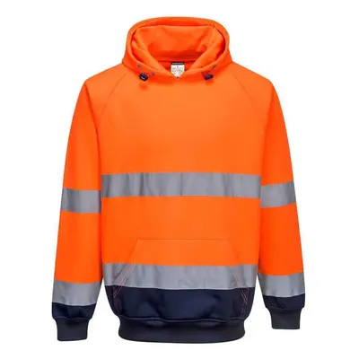 (S, Orange/Navy) Portwest Mens Two Tone High-Vis Hoodie