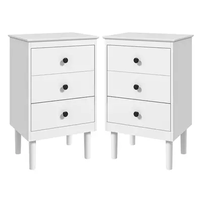 HOMCOM Bedside Table Set of 2, Bedside Cabinet w/ Drawers, Modern Side Table