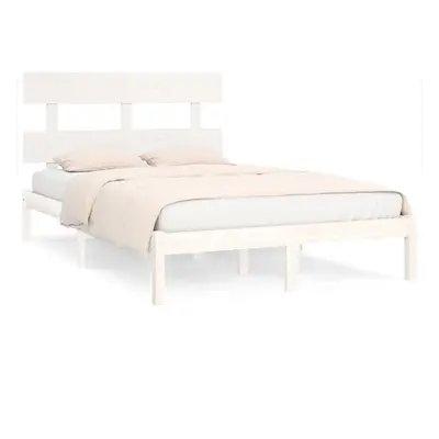 vidaXL Bed Frame Platform Bed White Solid Wood 180x200 cm Super King Size