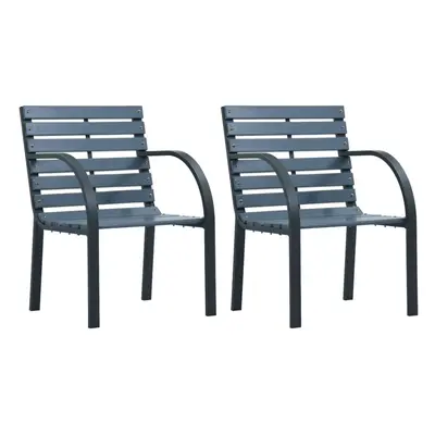 vidaXL Garden Chairs Seat pcs Grey Solid Wood Fir and Powder-coated Steel