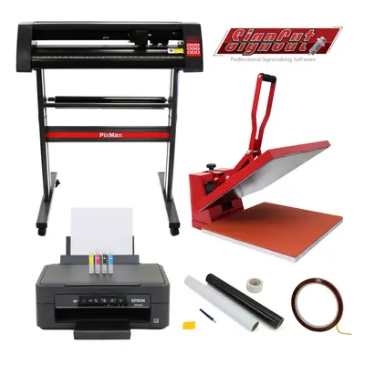 Vinyl Cutter, 50cm Heat Press, Epson Printer & Weeding Kit