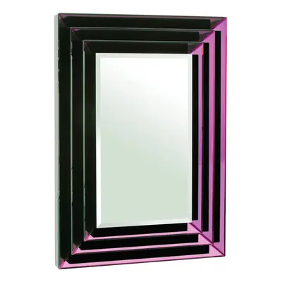 Premier Housewares Purple Mirrored Bevelled Frame Mirror