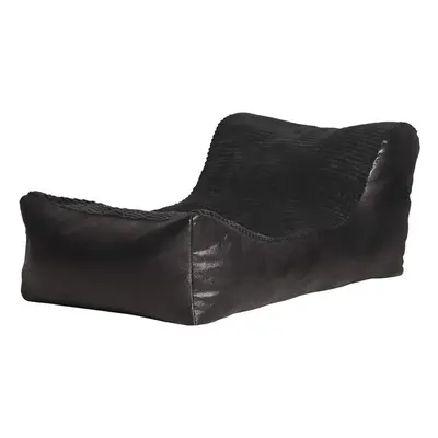 (Black, Black) Large Comfortable Fabric Lounger Bean Bag