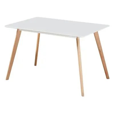 Bendal Dining Table in White and Beech Finish