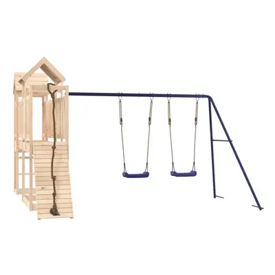 (solid pinewood) vidaXL Outdoor Playset Wooden Playground Set Kids Swing Set Solid Wood Douglas