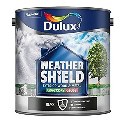 Dulux Weather Shield Quick Dry Gloss Paint, 2.5 - Black